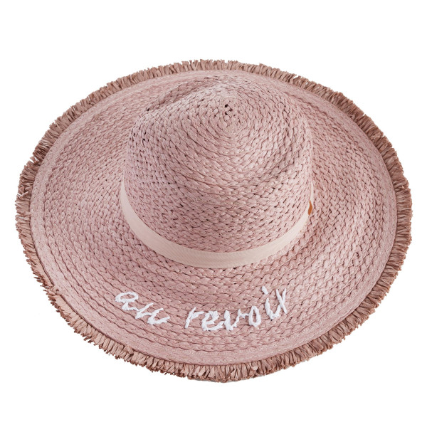 Wholesale mauve brim floppy sun hat pink ribbon Brim total diameter One fits mos