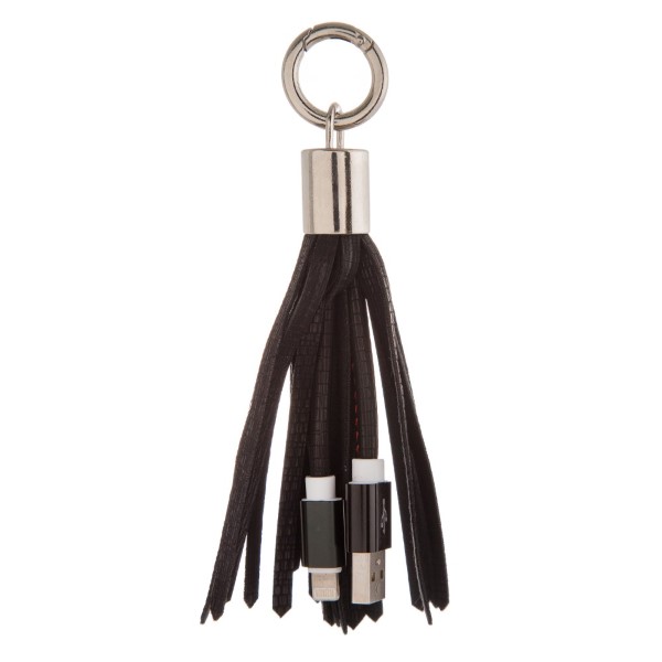 Wholesale portable cell phone charger tassel keychain USB Lightning cable connec
