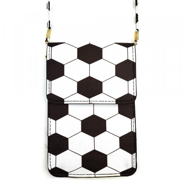 Wholesale faux leather cross body bag soccer ball print inside pockets clear bac
