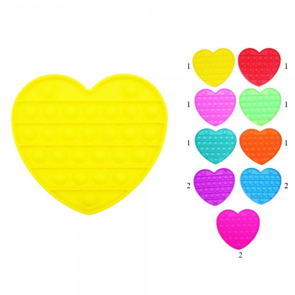 Heart-Shaped Push Pop Fidget Toy. (Assorted Colors 12 Pack) 


- Ages 3+
- As Seen On TikTok
- "It's Like Bubble Wrap That Never Ends!"