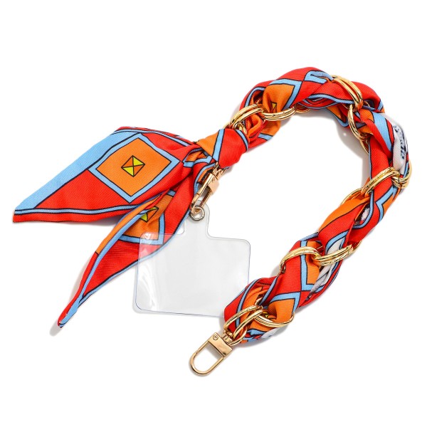 Scarf & Chain Link Phone Chain 

- Approximately 3.5" D