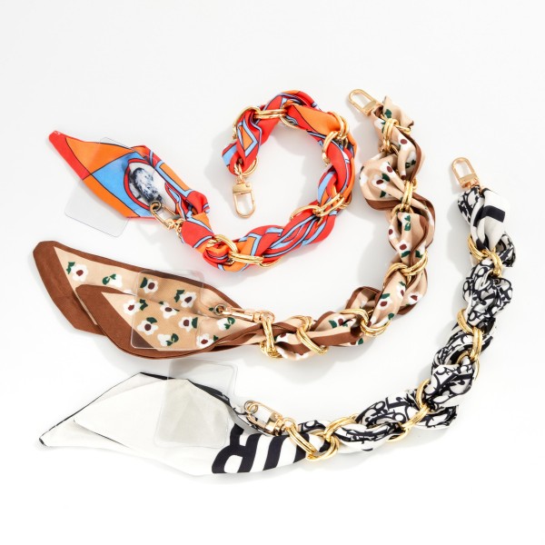 Scarf & Chain Link Phone Chain 

- Approximately 3.5" D