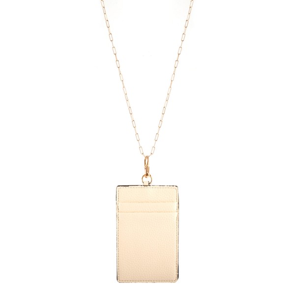 Wholesale faux Leather CC ID Holder Lanyard Necklace Slot Credit Card Holder Cle