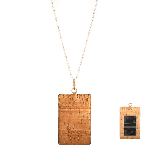 Wholesale cork CC ID Holder Lanyard Necklace Slot Credit Card Holder Clear Back