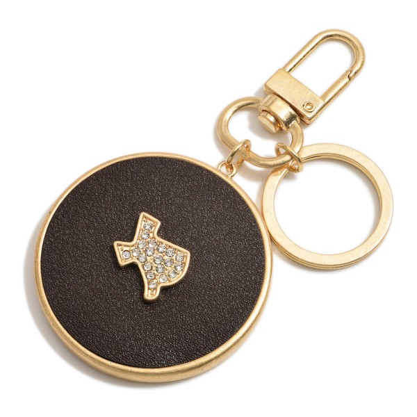 Faux Leather Rhinestone Texas Keychain & Bag Charm

- Approximately 3.5" Length
- Key Ring & Lobster Claw