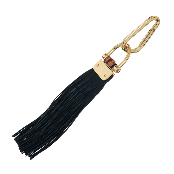 Wholesale black leather multi functional tassel bamboo gold hardware Can be worn