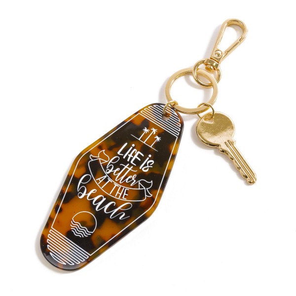 Wholesale retro Hotel Life Better at Beach Acetate Keychain Long