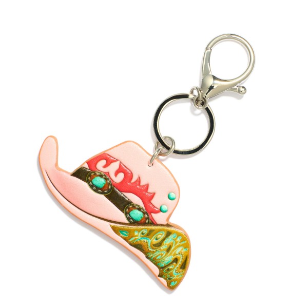 Wholesale vegan Leather Western Cowboy Hat Key Ring L