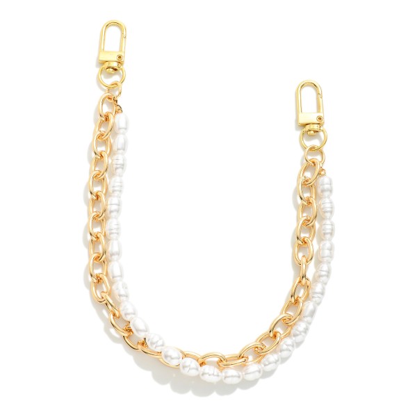 Wholesale layered Chain Link Handbag Chain Pearls Swivel Claw Clasp L