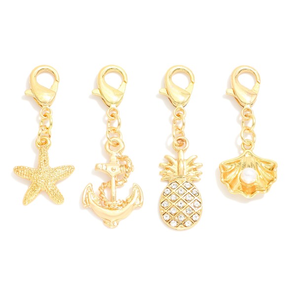 Wholesale set Four Multi Purpose Metal Beach Charms Add Them Hat Chain Purse Cha