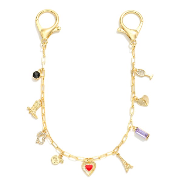Wholesale gold Bag Chain Rhinestones Glass Crystals Metal Charms L