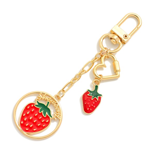 Wholesale enamel Strawberries Chain Link Bag Chain L