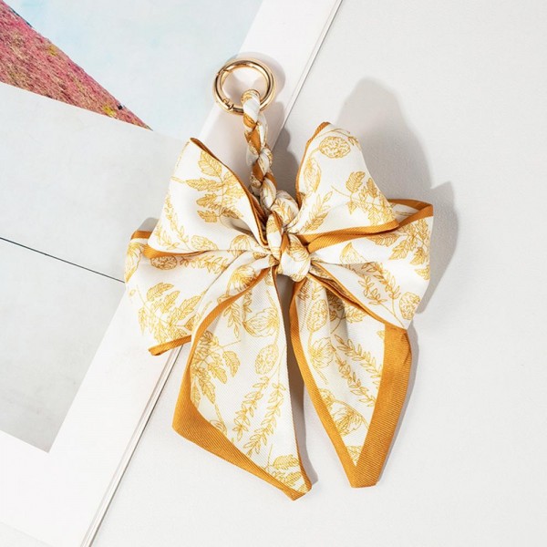 Wholesale floral Print Bow Key Ring L