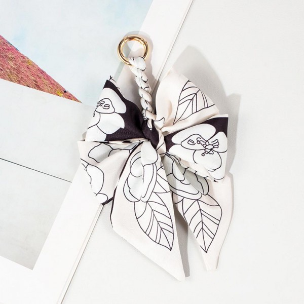 Floral Print Bow Key Ring 

- Approximately 6" L