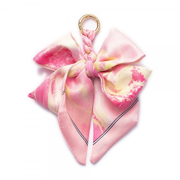 Watercolor Print Bow Key Ring 

- Approximately 6" L