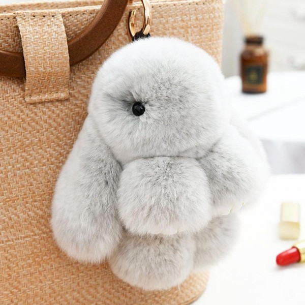 Fluffy Bunny Key Ring 

- Approximately 7" L