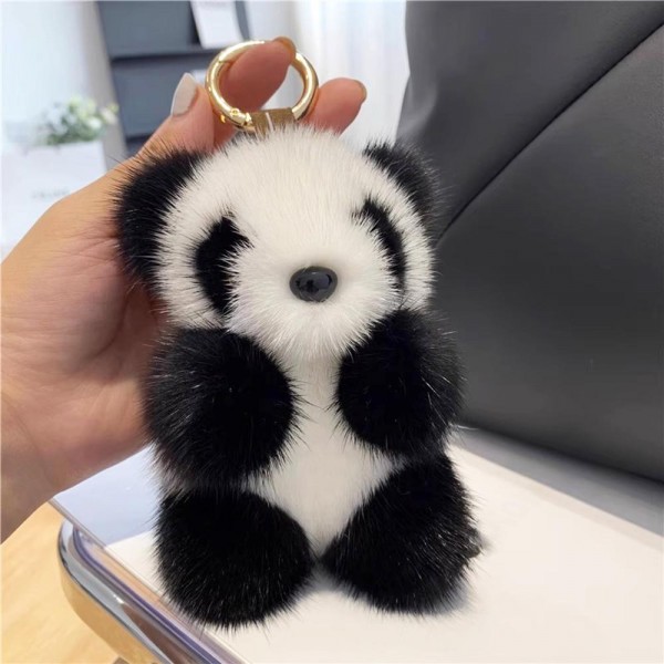 Fuzzy Panda Key Ring 

- Approximately 6.5" L