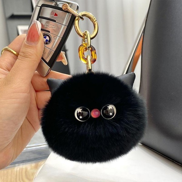 Fuzzy Cat Key Ring 

- Approximately 6.5" L