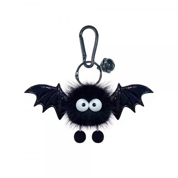 Fuzzy Bat Key Ring With Jingle Bell Detail 

- Approximately 5" L