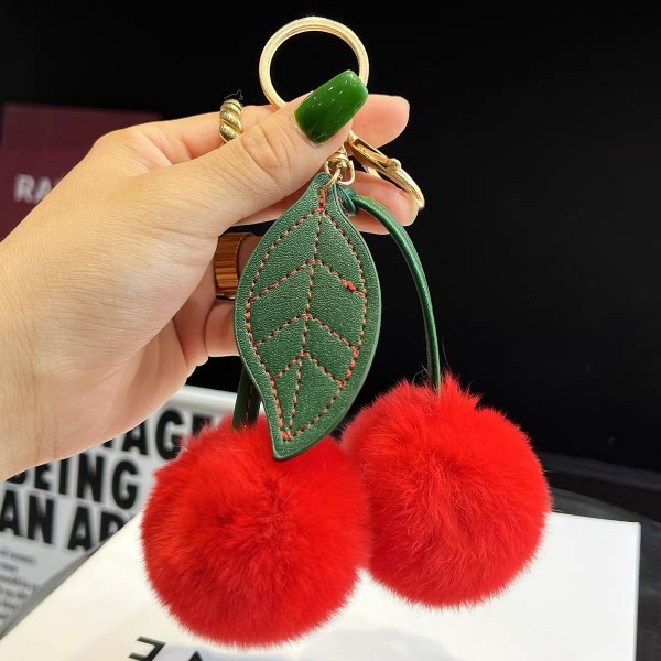 Wholesale fluffy Cherries Key Ring L