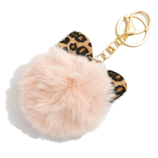 Wholesale faux Fur Puffy Leopard Key Ring L