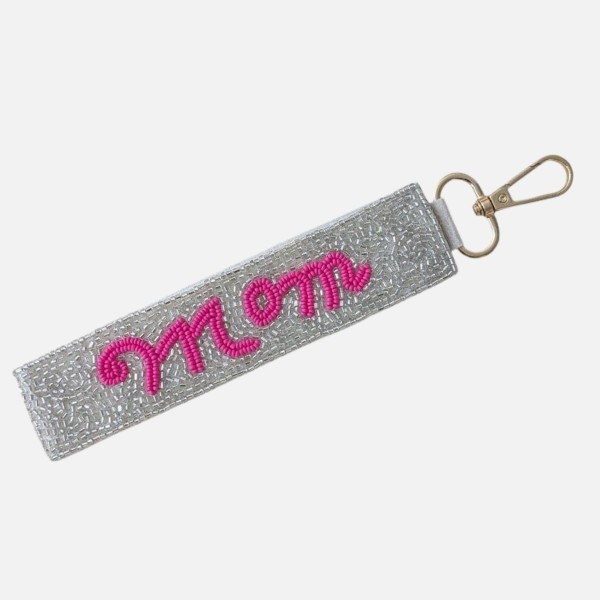 Beaded "MOM" Keyring

- Approximately 7" L