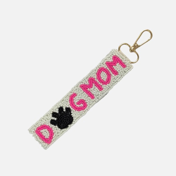 Beaded "DOG MOM" Keyring

- Approximately 7" L
