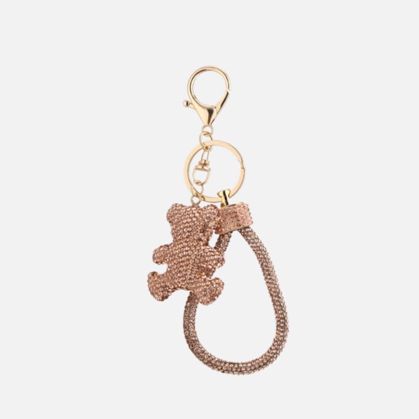 Rhinestone Studded Teddy Bear Key Ring

- Approximately 4.5" L