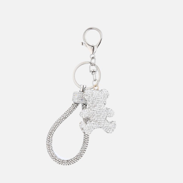 Rhinestone Studded Teddy Bear Key Ring

- Approximately 4.5" L