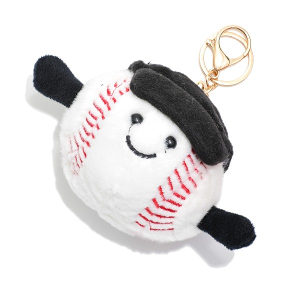 Fuzzy Sports Ball With Happy Face Key Ring

- Approximately 8" L