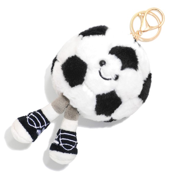 Fuzzy Sports Ball With Happy Face Key Ring

- Approximately 8" L