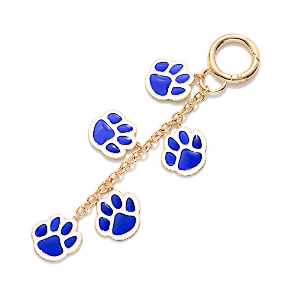 Linked Enamel Paw Prints Key Ring 

- Approximately 6" L