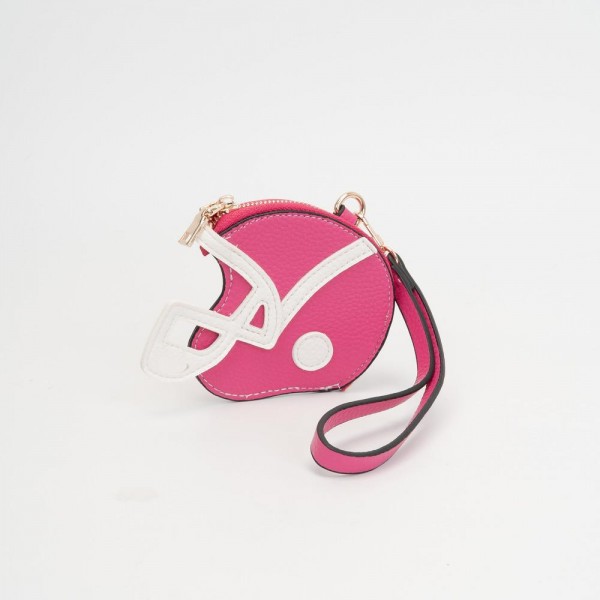 Vegan Leather Football Helmet Mini Pouch Wristlet 

- Approximately 4" L
