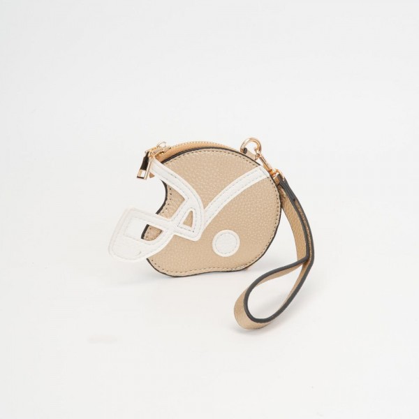 Vegan Leather Football Helmet Mini Pouch Wristlet 

- Approximately 4" L