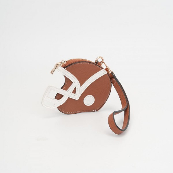 Vegan Leather Football Helmet Mini Pouch Wristlet 

- Approximately 4" L