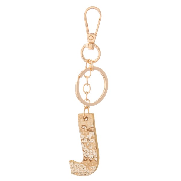 Wholesale brown Metallic Faux Leather Snakeskin Initial KeyChain Initial L