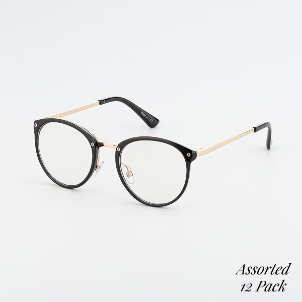 Wholesale round Nose Pad Blue Light Protection Glasses Assorted Colors UVA UVB U