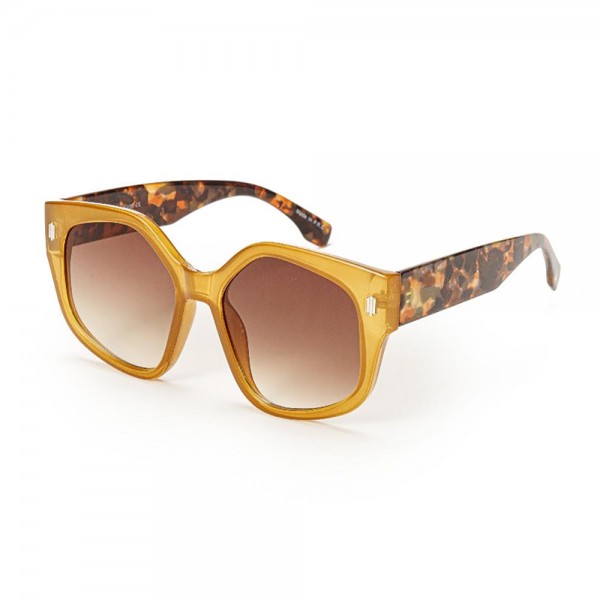 Chunky Oversized Pentagon Sunglasses - Assorted Colors - UVA - UVB 400 Protection Material: - Face: Plastic - Legs: Plastic view 5
