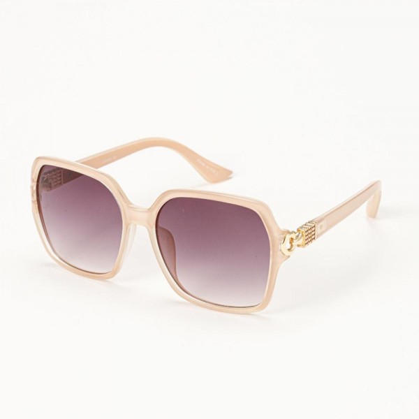 Oversize Square Sunglasses With Gold Tone Detail - Assorted Colors - UVA - UVB 400 Protection - Anti-Scratch Lenses Material: - Face: Plastic - Legs: Plastic view 5