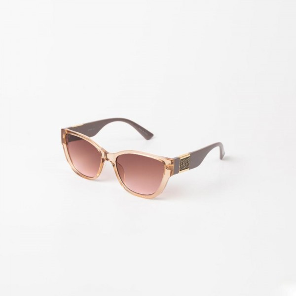 Cateye Sunglasses With Gold Tone Detail - Assorted Colors - UVA - UVB 400 Protection - Anti-Scratch Lenses Material: - Face: Plastic - Legs: Plastic view 5