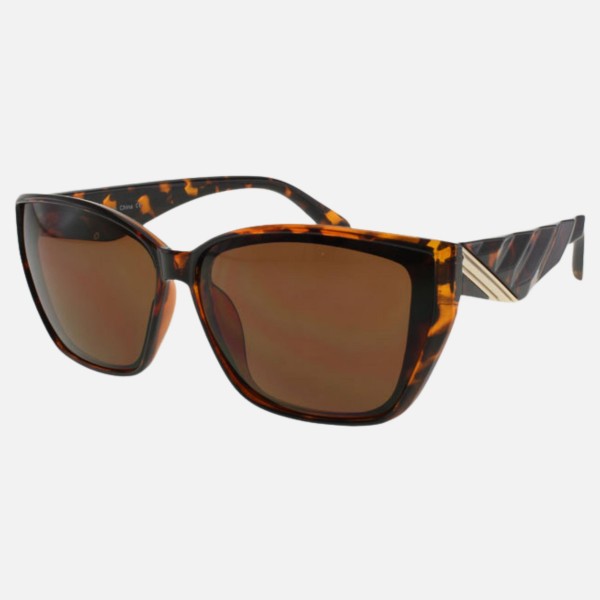 Square Sunglasses With Textured & Metal Temple (12-Pack) - Frame Material: Plastic - Lens Material: Polycarbonate - Lens Width: 63 mm - Bridge Width: 22 mm - Temple Length: 143 mm - UV400 Sun Protection - One Size Fits Most - One Dozen Assorted Colors view 5