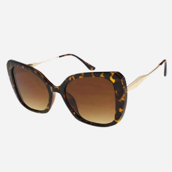 Butterfly Shape Sunglasses With Metal Temple (12-Pack) - Frame Material: Plastic - Lens Material: Polycarbonate - Lens Width: 62 mm - Bridge Width: 18 mm - Temple Length: 135 mm - UV400 Sun Protection - One Size Fits Most - One Dozen Assorted Colors view 5