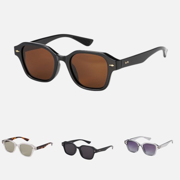 Square Sunglasses (12-Pack)

- Assorted Colors
- UVA - UVB 400 Protection
- Anti-Scratch Lenses

Material:
- Face: Plastic
- Legs: Plastic