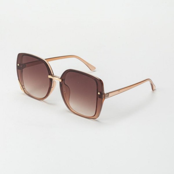 Oversize Square Sunglasses With Metal Tone Details (12-Pack) - Assorted Colors - UVA - UVB 400 Protection - Anti-Scratch Lenses Material: - Face: Plastic - Legs: Plastic view 4