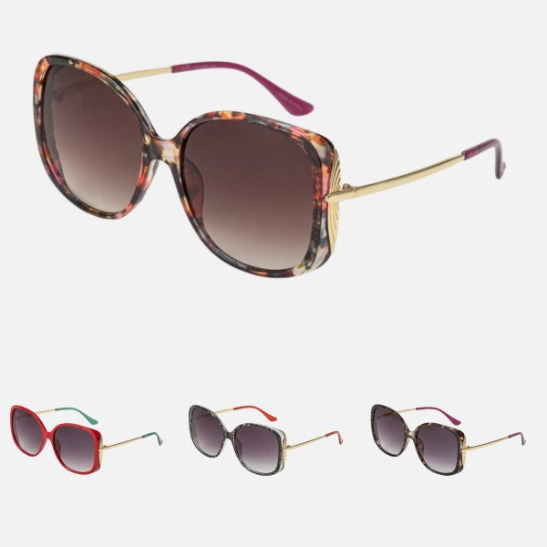 Oversize Rounded Square Sunglasses (12-Pack)

- Assorted Colors
- UVA - UVB 400 Protection
- Anti-Scratch Lenses

Material:
- Face: Plastic
- Legs: Metal 