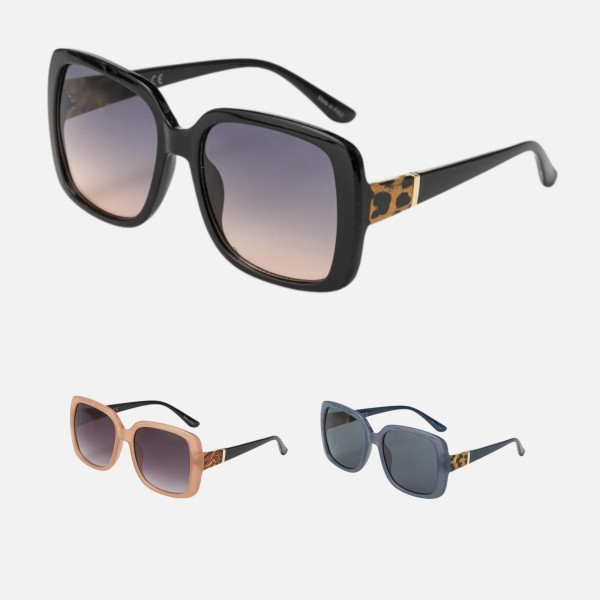 Oversized Square Sunglasses (12-Pack)

- Assorted Colors
- UVA - UVB 400 Protection
- Anti-Scratch Lenses

Material:
- Face: Plastic
- Legs: Plastic