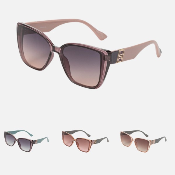 Two Tone Square Cat Eye Sunglasses (12-Pack)

- Assorted Colors
- UVA - UVB 400 Protection
- Anti-Scratch Lenses

Material:
- Face: Plastic
- Legs: Plastic