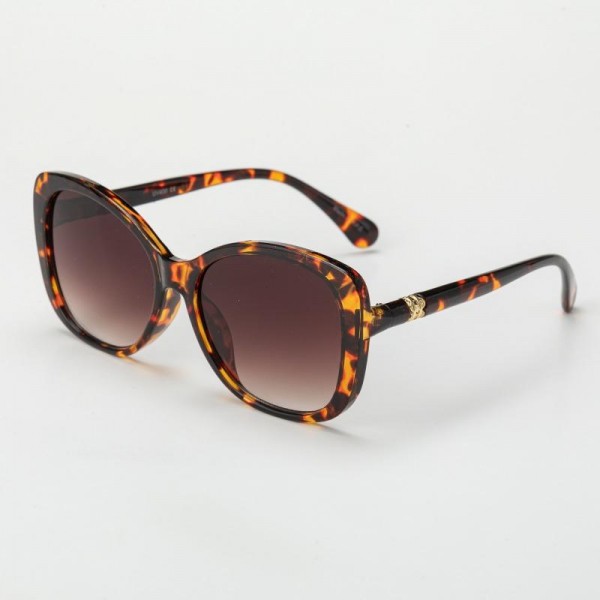 Oversize Square Sunglasses With Gold Tone Detail (12-Pack) - Assorted Colors - UVA - UVB 400 Protection - Anti-Scratch Lenses Material: - Face: Plastic - Legs: Plastic view 3