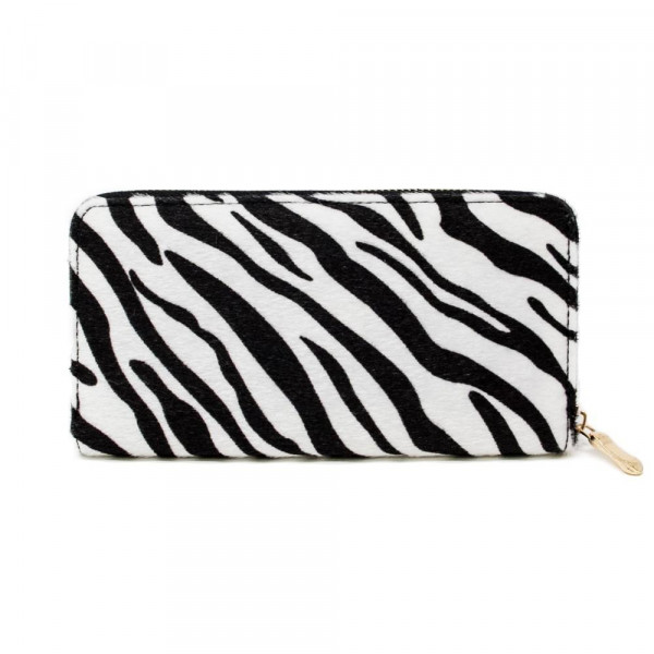 Wholesale zebra Print Wallet Clutch Zip Closure W T