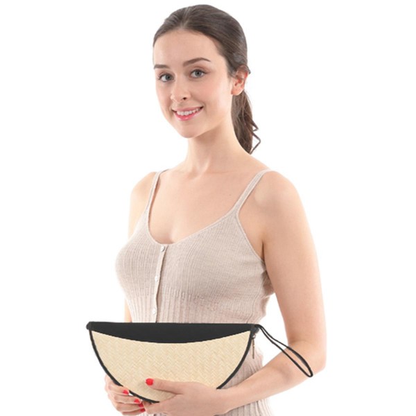 Faux Leather Paper Straw Wristlet Clutch.

- Zip around Closure
- 6" Wristlet
- Open Lined Inside
- NO Pockets
- Approximately 11.5" x 6"